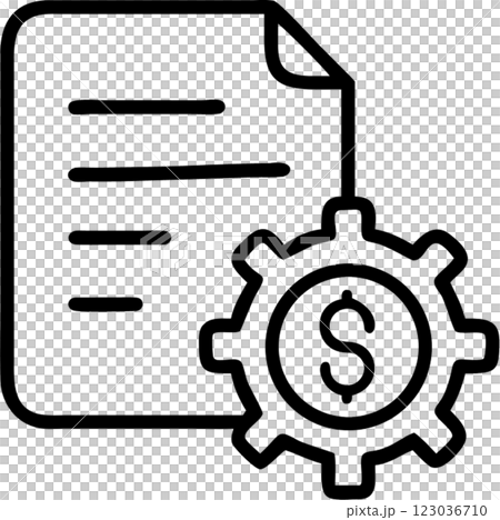 Budget finance management in outline icon style, management and organization category theme. 123036710
