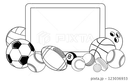Sport Ball Sign Sports Balls Background Frame 123036933