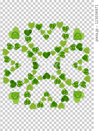 Green hearts pattern. Watercolor texture. Ideal for pattern elements, napkin decor, pillows and dishes 123036971