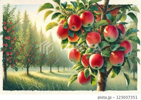 りんご園・りんご 123037351