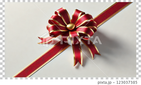 red ribbon gift red ribbon gift 123037385