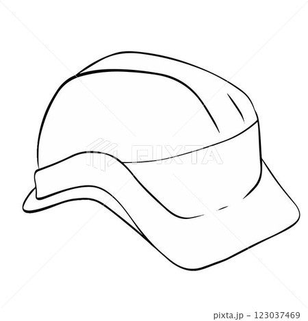 Construction safety helmet line style icon hard hat graphic vector isolated on transparent background 123037469