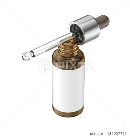 Brown glass dropper bottle with pipette 123037722