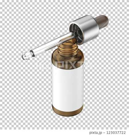Brown glass dropper bottle with pipette 123037722