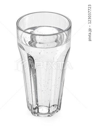 Glass with carbonated water 123037723