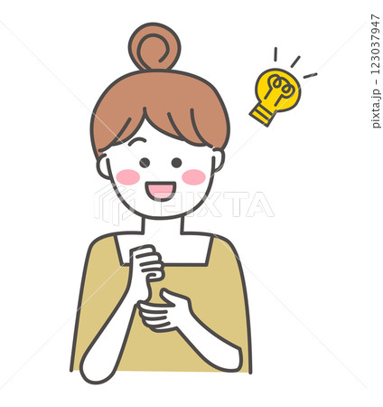 笑顔の女性のイラスト素材 123037947
