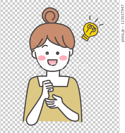 笑顔の女性のイラスト素材 123037947