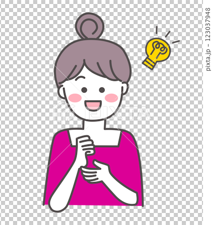 笑顔の女性のイラスト素材 123037948