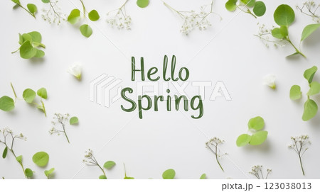 Spring Green Leaves Background	 123038013