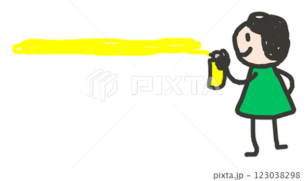 スプレー缶でカラフルな色をペイントする人物イラスト スプレー缶でカラフルな色をペイントする人物イラスト 123038298