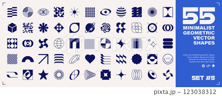 55 MINIMALIST GEOMETRIC VECTOR SHAPES Set 5 123038312