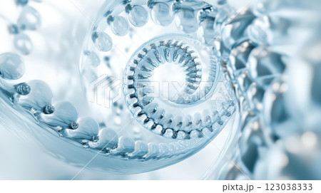 Swirling patterns in a translucent spiral shape 123038333