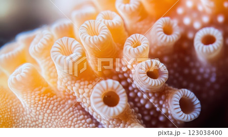 Coral polyps thrive in vibrant habitat 123038400