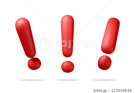 3D exclamation mark isolated on white 3D exclamation mark isolated on white 123038636