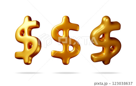 3D USA dollar symbol Isolated on white. 3D USA dollar symbol Isolated on white. 123038637