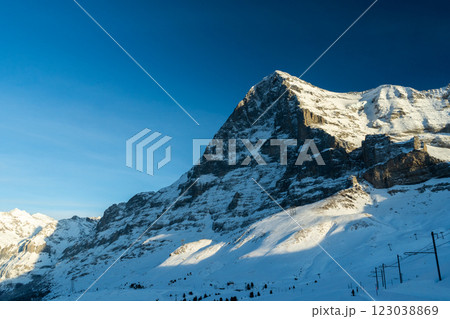 Eiger Mountain at Sunset in Winter. Switzerland Eiger Mountain at Sunset in Winter. Switzerland 123038869