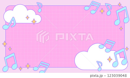 ポップ　音楽　音符　背景【16:9素材シリーズ】 123039048