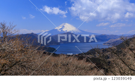 箱根町大観山からみた富士山と芦ノ湖 箱根町大観山からみた富士山と芦ノ湖 123039149