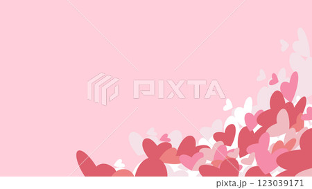 ハート　かわいい　背景【16:9素材シリーズ】 123039171