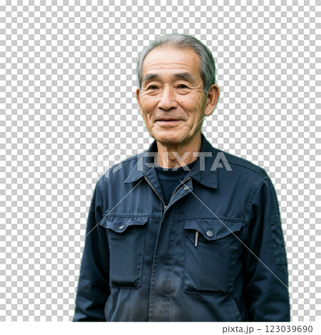 作業着を着たシニア 123039690