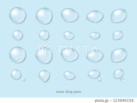 編集できる水滴イラスト（背景ブルー） 123040158