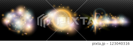 glowing magic explosion with sparks 123040316