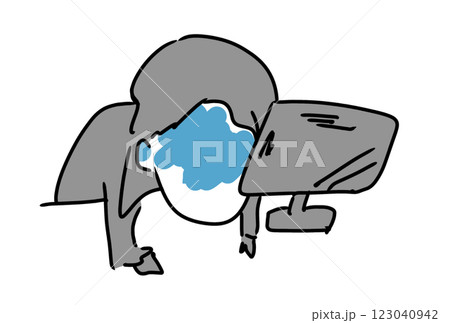 疲労でダウン寸前のサラリーマン 123040942