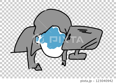 疲労でダウン寸前のサラリーマン 123040942