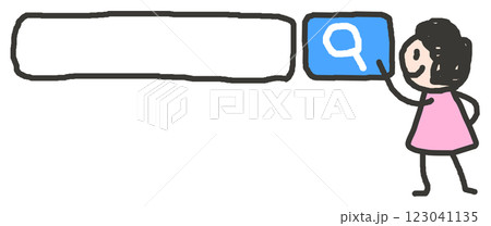 ネット検索する検索バーをクリックする人物イラスト 123041135