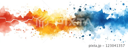 Vibrant watercolor splash art symbolizes the diverse spectrum of autism. The interplay of colors represents the unique individuals within the autistic community 123041357
