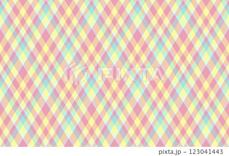 Argyle pattern of geometric rhombus. Harlequin check wallpaper design. Classic diamond shaped textile material for web background, print fabric clothing, sweater, wrapping paper, gift card, invitation 123041443