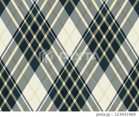 Argyle pattern of geometric rhombus. Harlequin check wallpaper design. Classic diamond shaped textile material for web background, print fabric clothing, sweater, wrapping paper, gift card, invitation 123041469
