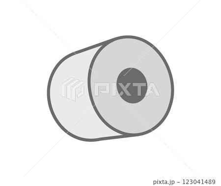 Toilet paper roll or tube icon design, template for wc. Bathroom hygiene icons, kitchen cleaning towel. Blank soft scroll product. 123041489