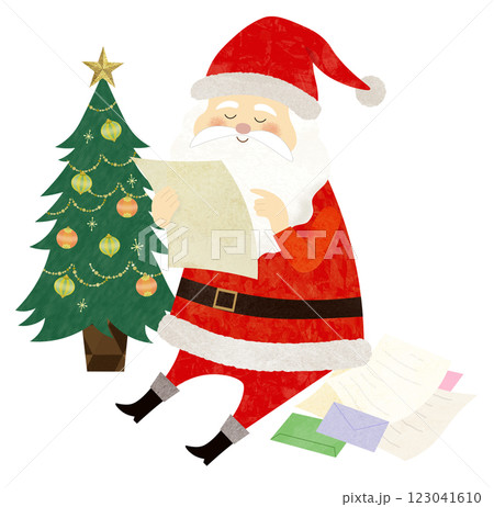 手紙を読むサンタクロース 123041610