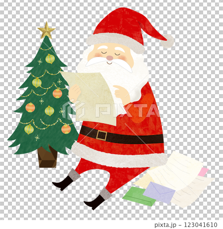 手紙を読むサンタクロース 123041610