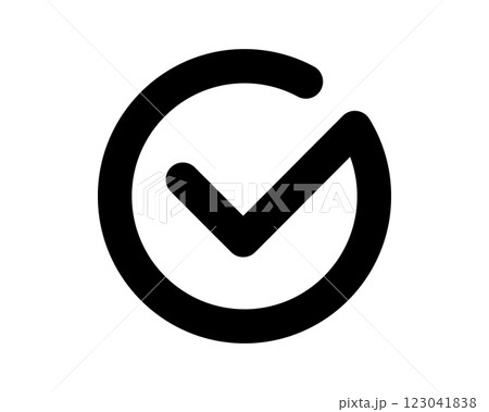 Bold black checkmark icon in a circle. Perfect for app interfaces, websites, presentations, and social media graphics to represent completion, approval, or success. Clean, minimalist design. Bold black checkmark icon in a circle. Perfect for app interfaces, websites, presentations, and social media graphics to represent completion, approval, or success. Clean, minimalist design. 123041838