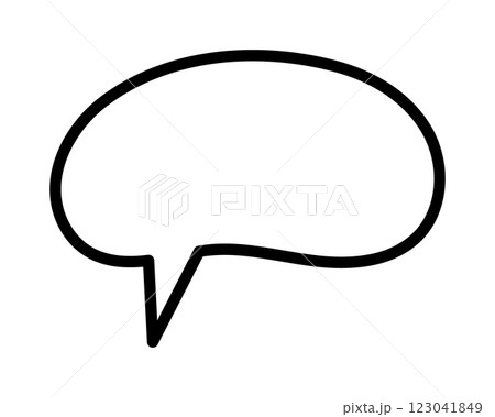 A bold, hand-drawn speech bubble graphic, perfect for communication, conversation, or dialogue themes.  Its simple, clean style is versatile for websites, apps, presentations, and social media. 123041849