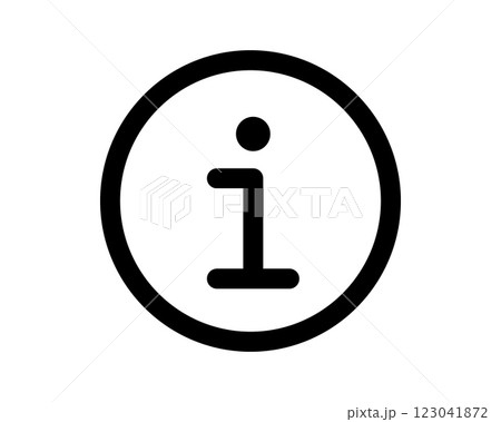 Bold, minimalist information icon.  Perfect for websites, apps, and UI design needing a clear, concise symbol for help, support, or FAQs. 123041872