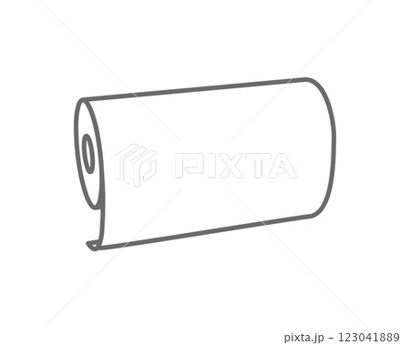 Textile roll vector icon. Paper tube illustration design for kitchen cleaning towel, carpet, scroll whatman, fabric. 123041889