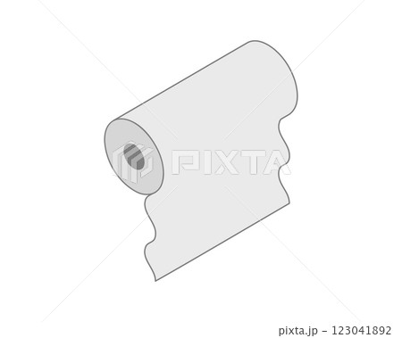 Textile roll vector icon. Paper tube illustration design for kitchen cleaning towel, carpet, scroll whatman, fabric. 123041892