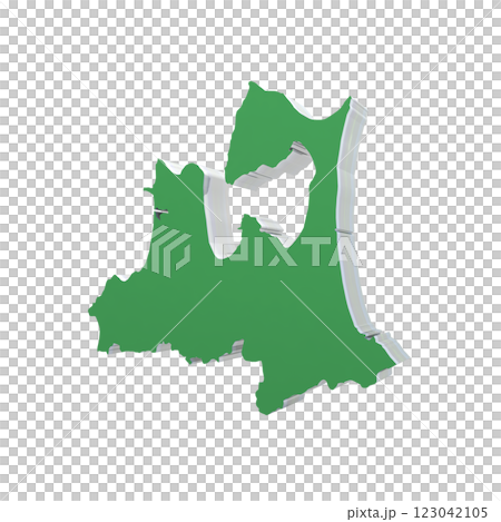 青森県(緑:右25度:背景透明) 青森県(緑:右25度:背景透明) 123042105