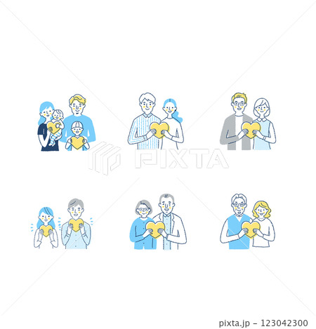 ハートを持つさまざまな人々 セット ハートを持つさまざまな人々 セット 123042300