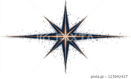 Pointed star on white background 123042427