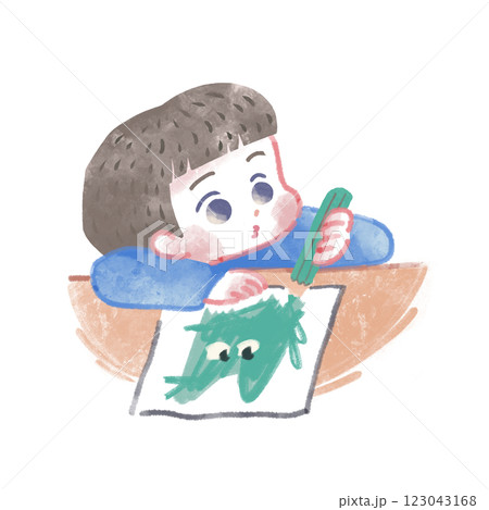 絵を描くこども 123043168