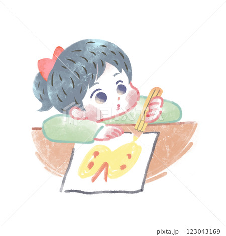 絵を描くこども 123043169