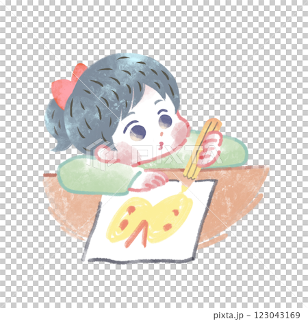 絵を描くこども 123043169