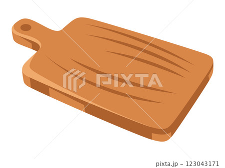 Illustration of cutting board. Stylized kitchen object for cooking recipe and menu. 123043171