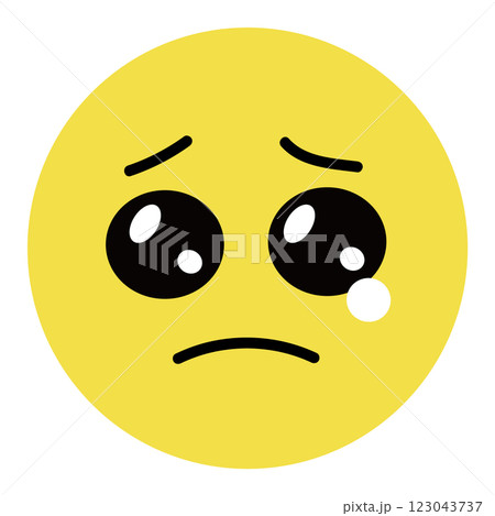 ぴえん　絵文字　顔文字　かわいい泣き顔の表情　pleading face emoji 123043737