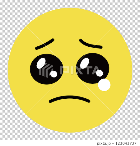 ぴえん　絵文字　顔文字　かわいい泣き顔の表情　pleading face emoji 123043737