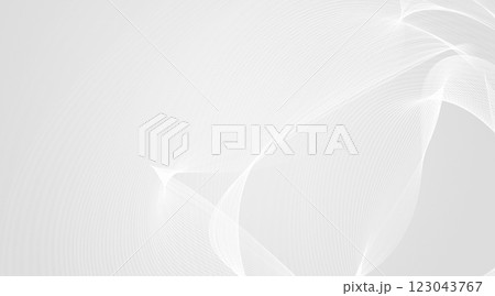 Soft curves in light shades create a flowing abstract design against a white background, evoking a sense of calm and elegance in the atmosphere. 123043767